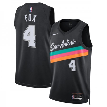 Muške NBA Dres San Antonio Spurs De Aaron Fox Nike 2025-26 City Edition Crno Swingman